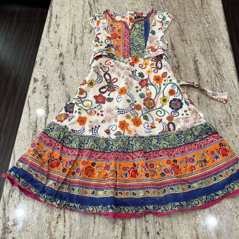 Children’s place floral print kids dress size 6X/7